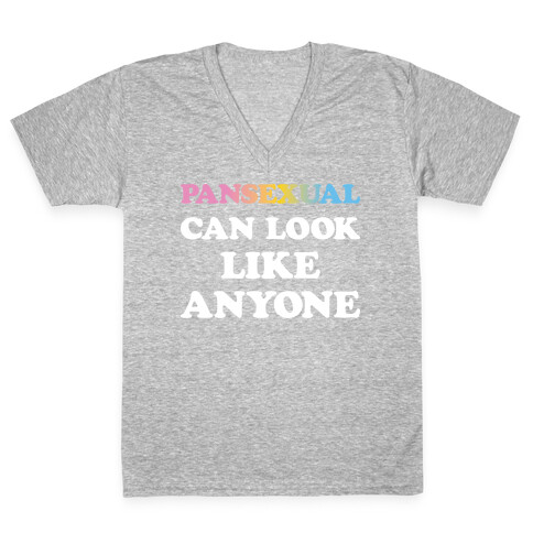 Pansexual Can Look Like Anyone V-Neck Tee Shirt