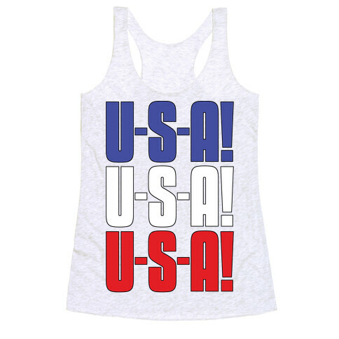 U-S-A! U-S-A! U-S-A! Racerback Tank Top