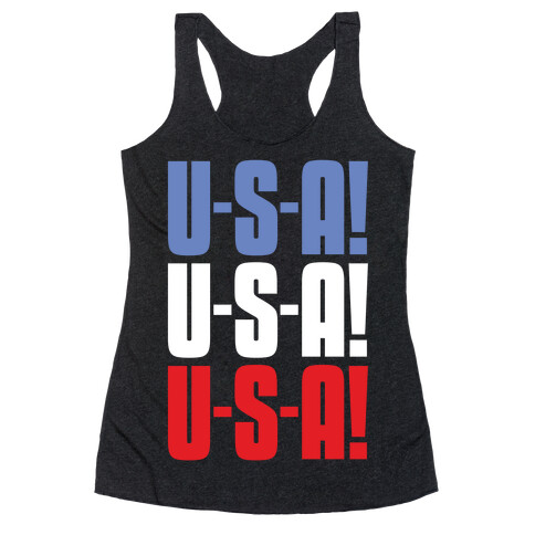 U-S-A! U-S-A! U-S-A! Racerback Tank Top