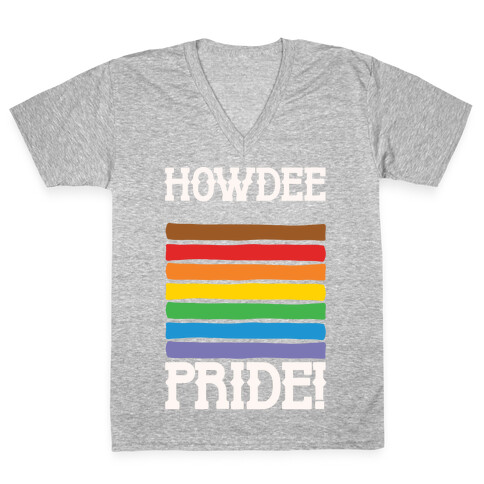 Howdee Pride White Print V-Neck Tee Shirt