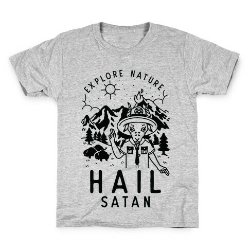 Explore Nature Hail Satan Kids T-Shirt