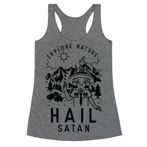 Explore Nature Hail Satan Racerback Tank Top