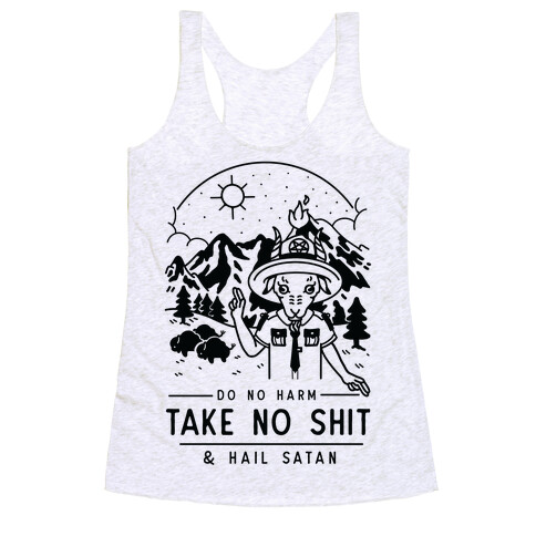 Do No Harm Take No Shit & Hail Satan Racerback Tank Top