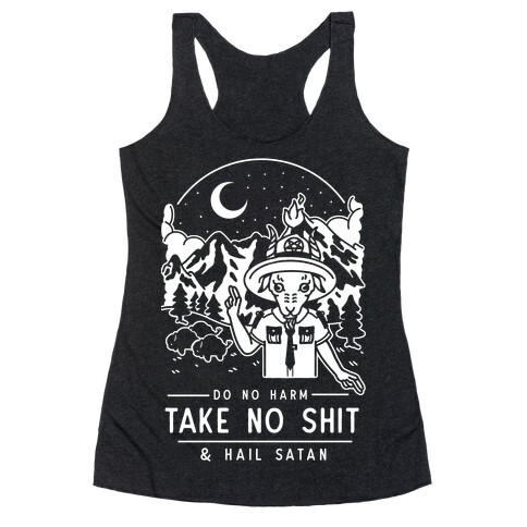 Do No Harm Take No Shit & Hail Satan Racerback Tank Top