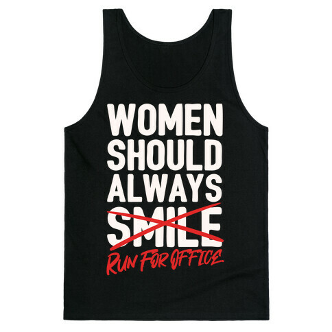 Women Should Always Run For Office White Print Tank Top