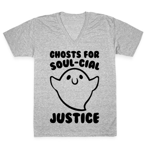 Ghosts for Soul-cial Justice V-Neck Tee Shirt