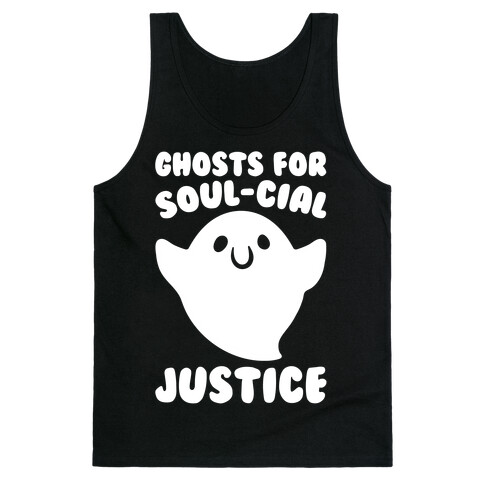 Ghosts for Soul-cial Justice White Print Tank Top