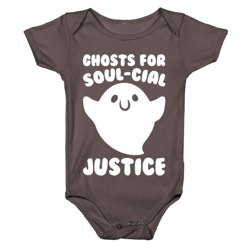 Ghosts for Soul-cial Justice White Print Baby One-Piece