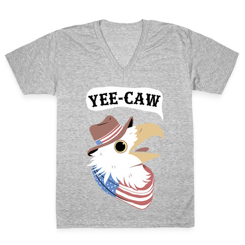 YEE-CAW American Bald Eagle V-Neck Tee Shirt