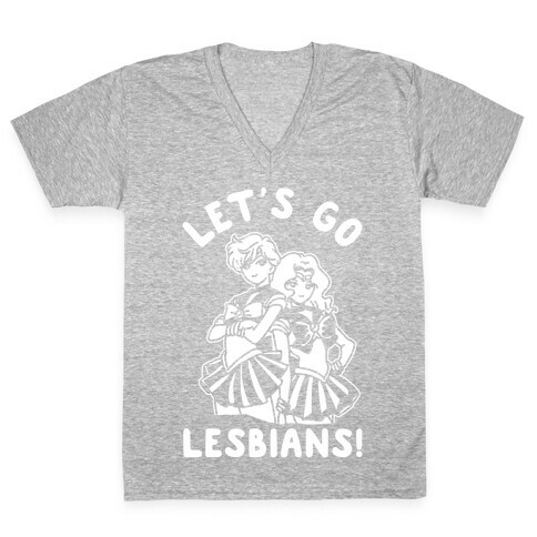 Let's Go Lesbians Uranus Neptune V-Neck Tee Shirt