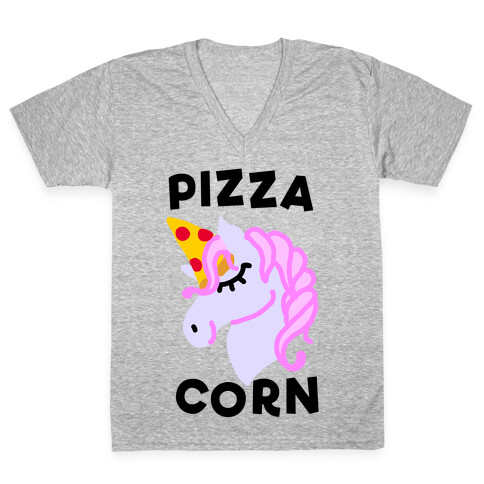 Pizza Corn V-Neck Tee Shirt