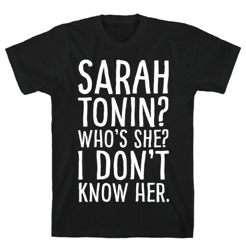 Sarah Tonin I Don't Know Her White Print T-Shirt