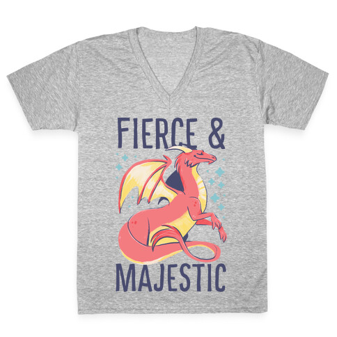 Fierce and Majestic - Dragon V-Neck Tee Shirt