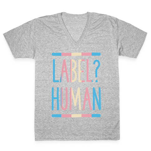 Label? Human Trans Pride V-Neck Tee Shirt