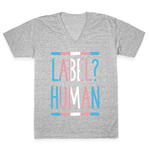 Label? Human Trans Pride V-Neck Tee Shirt