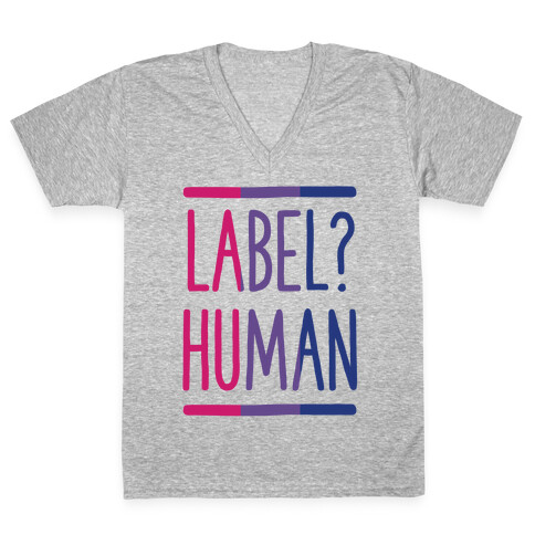 Label? Human Bisexual Pride V-Neck Tee Shirt