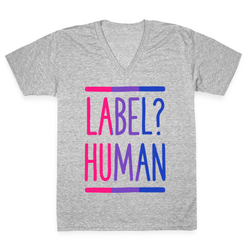Label? Human Bisexual Pride V-Neck Tee Shirt