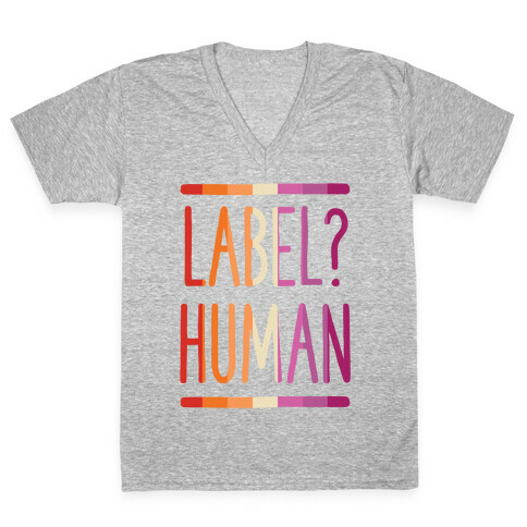 Label? Human Lesbian Pride V-Neck Tee Shirt