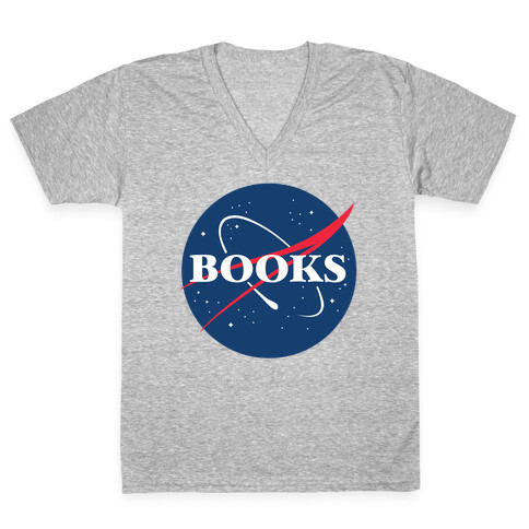 Books Nasa Parody V-Neck Tee Shirt