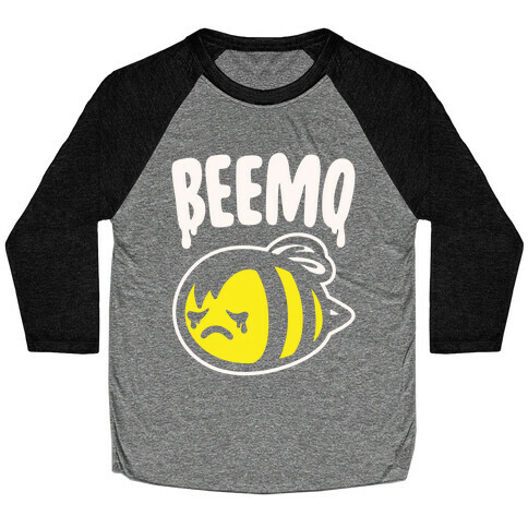 Beemo Emo Bee Parody White Print Baseball Tee