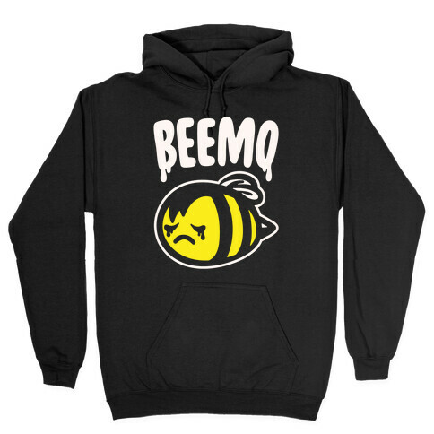 Beemo Emo Bee Parody White Print Hooded Sweatshirt