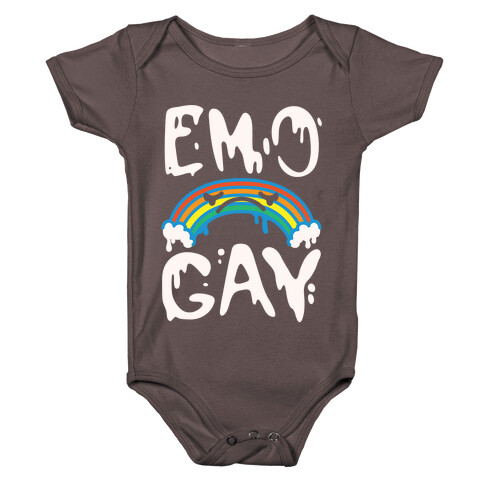Emo Gay White Print Baby One-Piece