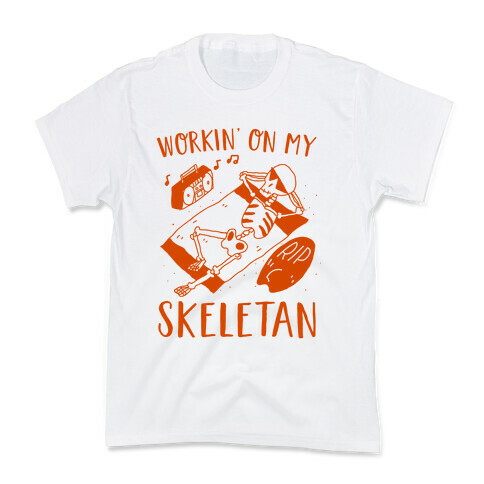 Working On My Skeletan Kids T-Shirt