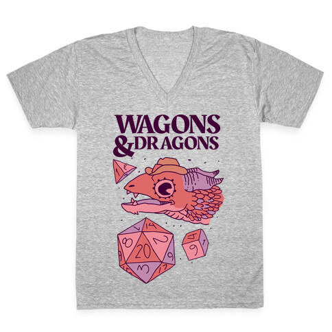Wagons & Dragons V-Neck Tee Shirt
