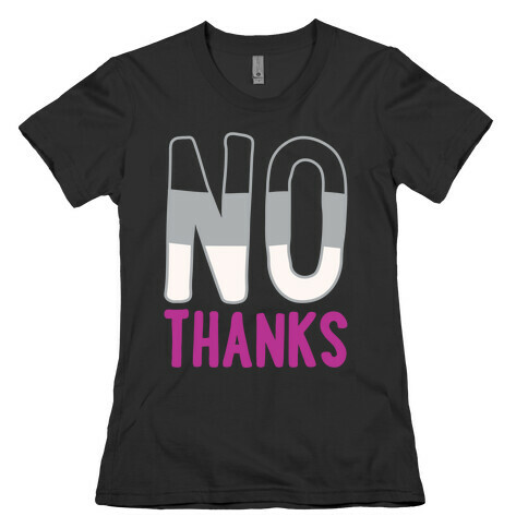 No Thanks Asexual Pride White Print Womens T-Shirt