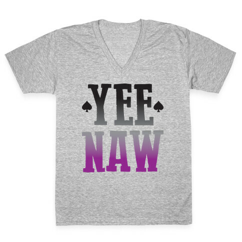 Yee Naw Asexual Pride V-Neck Tee Shirt