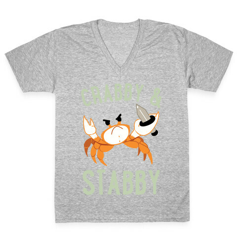 Crabby & Stabby V-Neck Tee Shirt