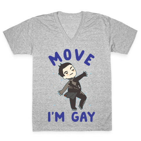 Move I'm Gay Yuri Katsuki V-Neck Tee Shirt