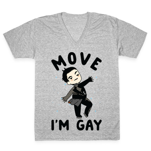 Move I'm Gay Yuri Katsuki V-Neck Tee Shirt