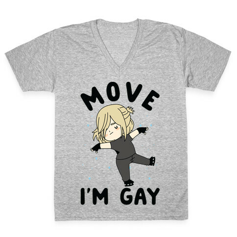 Move I'm Gay Yuri Plisetsky V-Neck Tee Shirt