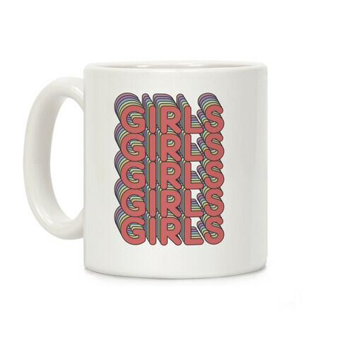 Girls Retro Rainbow Coffee Mug