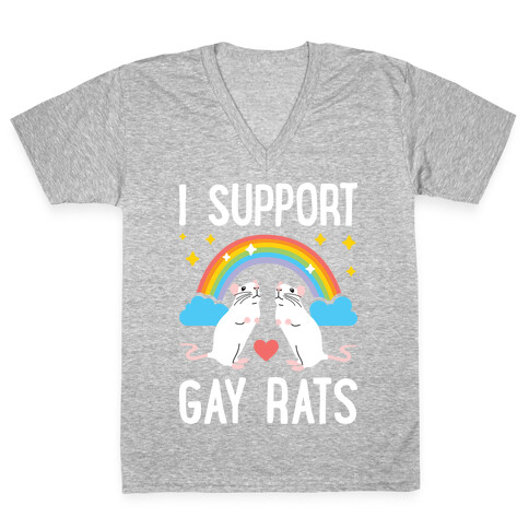 I Support Gay Rats V-Neck Tee Shirt