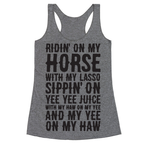 Gin And Juice Cowboy Parody Racerback Tank Top