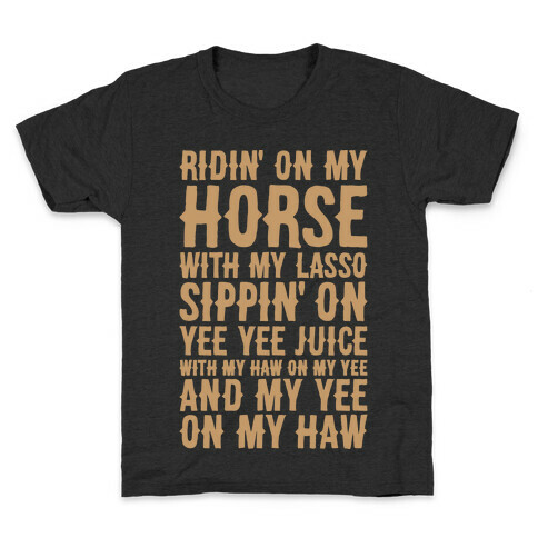 Gin And Juice Cowboy Parody Kids T-Shirt