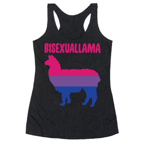 Bisexuallama Parody White Print Racerback Tank Top
