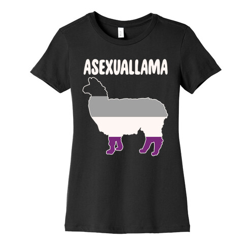 Asexuallama Parody White Print Womens T-Shirt