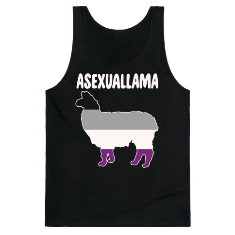 Asexuallama Parody White Print Tank Top