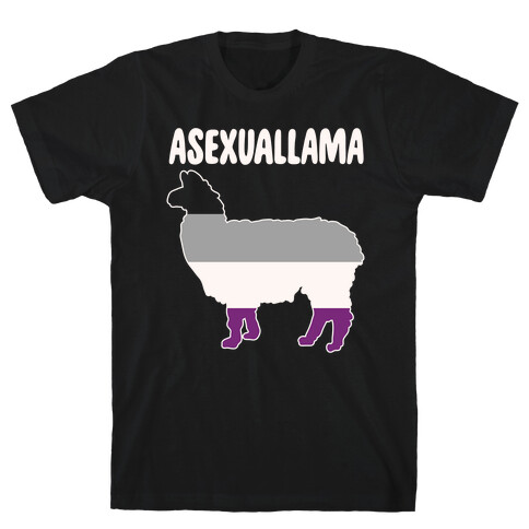 Asexuallama Parody White Print T-Shirt