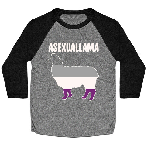 Asexuallama Parody White Print Baseball Tee