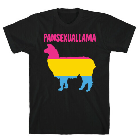 Pansexuallama Parody White Print T-Shirt