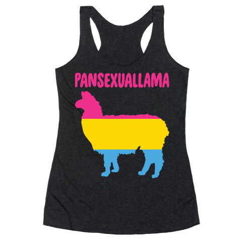 Pansexuallama Parody White Print Racerback Tank Top