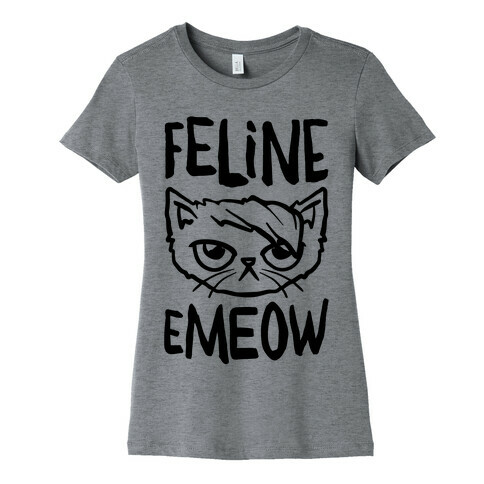 Feline Emeow  Womens T-Shirt