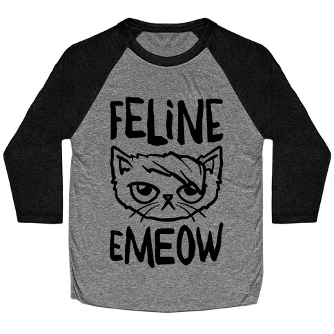 Feline Emeow  Baseball Tee