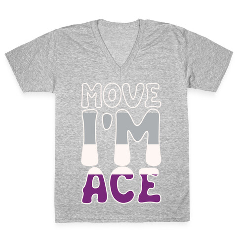 Move I'm Ace Parody White Print V-Neck Tee Shirt