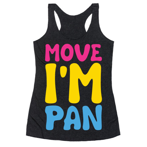 Move I'm Pan Parody White Print Racerback Tank Top