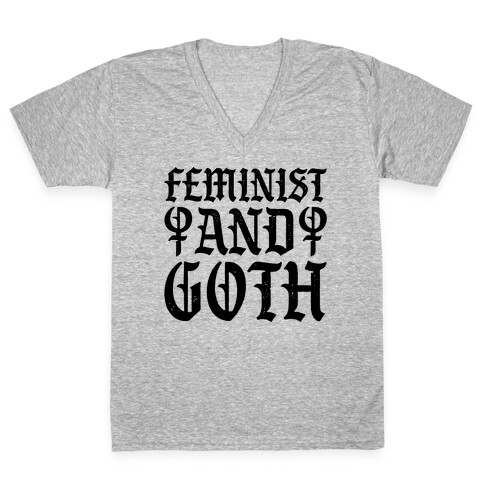 Feminist And Goth V-Neck Tee Shirt
